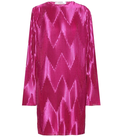 Shop Givenchy Pleated Mini Dress In Purple