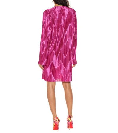 Shop Givenchy Pleated Mini Dress In Purple