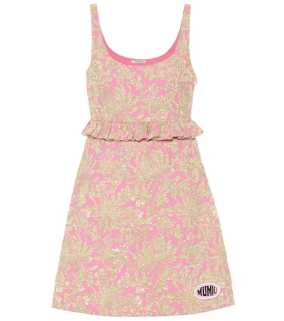 Shop Miu Miu Brocade Minidress In Pink