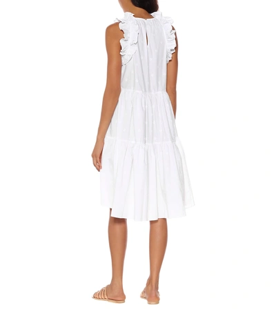 Shop Ulla Johnson Tamsin Embroidered Cotton Midi Dress In White