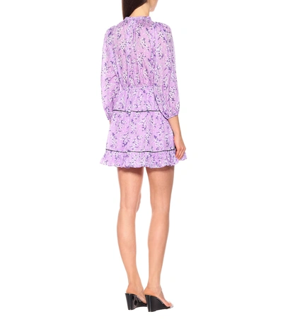 Shop Ulla Johnson Brienne Printed Cotton And Silk Dress In Purple