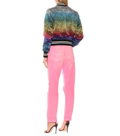 Shop Amiri Printed Silk Bomber Jacket In Multicoloured