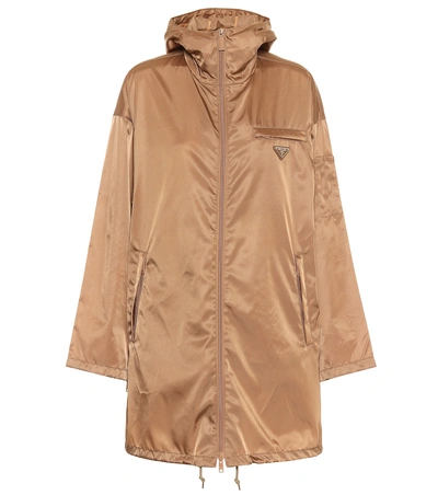 Shop Prada Nylon Gabardine Raincoat In Beige