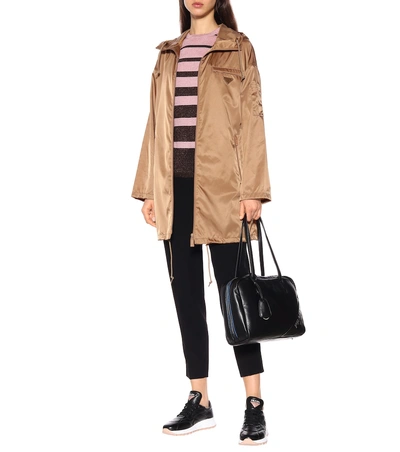 Shop Prada Nylon Gabardine Raincoat In Beige