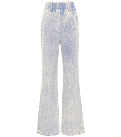 Shop Miu Miu High-waisted Flared Jeans In Blue