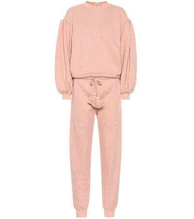 Shop Ulla Johnson Damara Cotton Fleece Jumpsuit In Pink