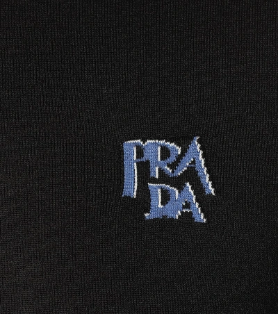 Shop Prada Wool Turtleneck Sweater In Black
