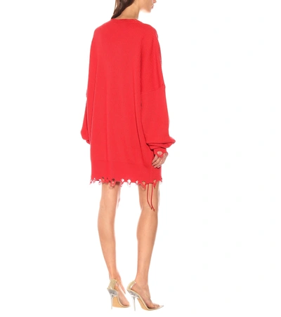 Shop Ben Taverniti Unravel Project Cotton And Cashmere Sweater In Red