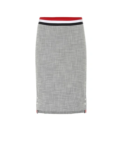 Shop Thom Browne Tweed Pencil Skirt In Grey