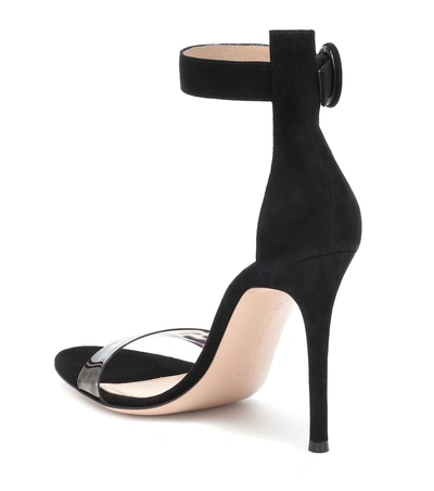 Shop Gianvito Rossi Stella Suede Sandals In Black