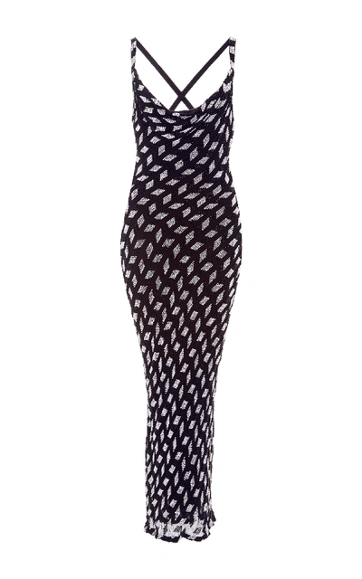 Shop Cushnie Et Ochs Penelope Beaded Silk-chiffon Dress In Black/white