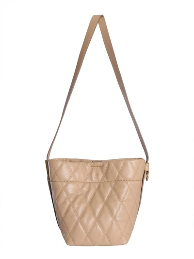 Shop Givenchy Mini Gv Quilted Bucket Bag In Beige