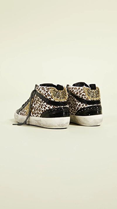 Shop Golden Goose Mid Star Sneakers In Leopard/gold Glitter