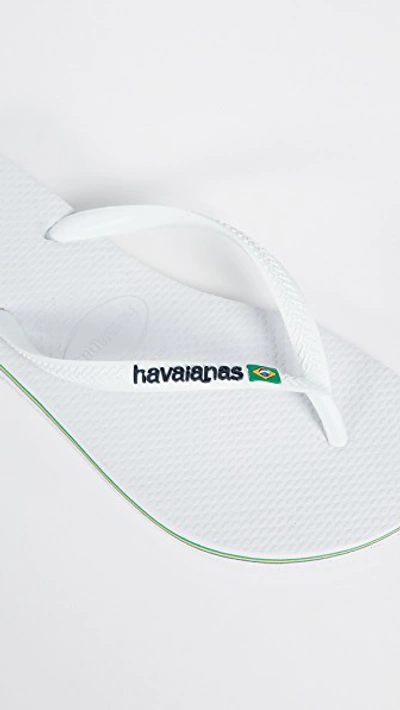 Shop Havaianas Slim Brazil Flip Flops In White