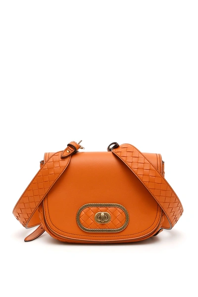 Shop Bottega Veneta Nappa Bv Luna Mini Bag In Orange Nero (orange)