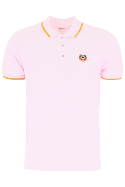 Shop Kenzo Tiger Polo Shirt In Rose Pastel|rosa