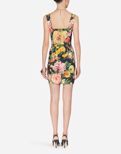 Shop Dolce & Gabbana Printed Viscose Dress In Floral Print