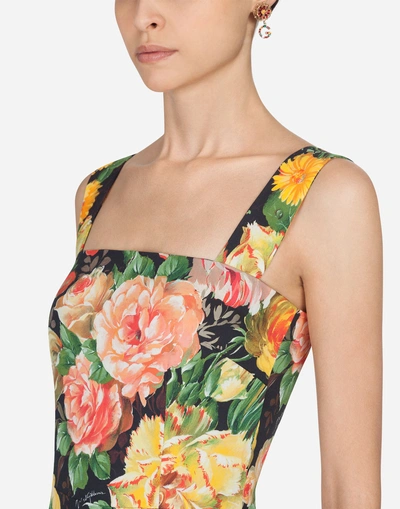 Shop Dolce & Gabbana Printed Viscose Dress In Floral Print