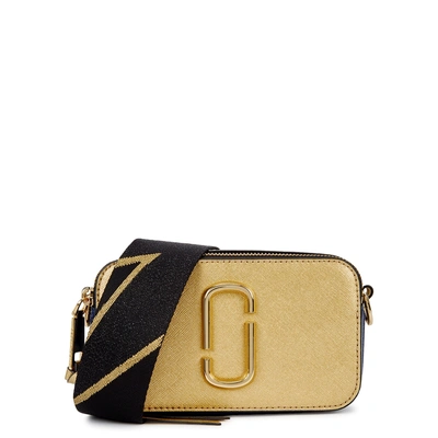 Shop Marc Jacobs Snapshot Gold Leather Shoulder Bag