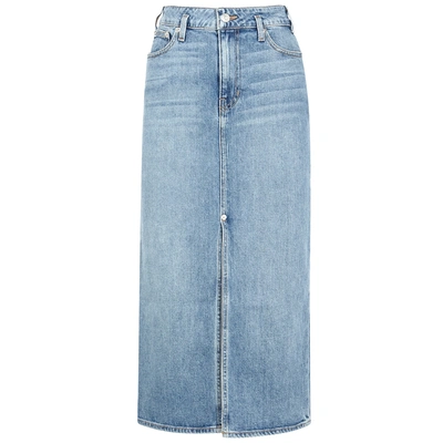 Shop Proenza Schouler Blue Stretch-denim Midi Skirt In Indigo