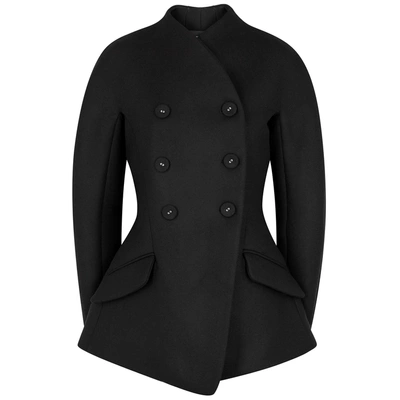 Shop Proenza Schouler Black Double-breasted Wool-blend Coat