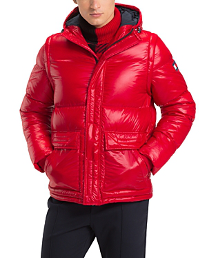 tommy hilfiger red puffer jacket mens