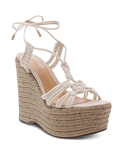 Shop Schutz Women's Macris Espadrille Wedge-heel Platform Sandals In Cru