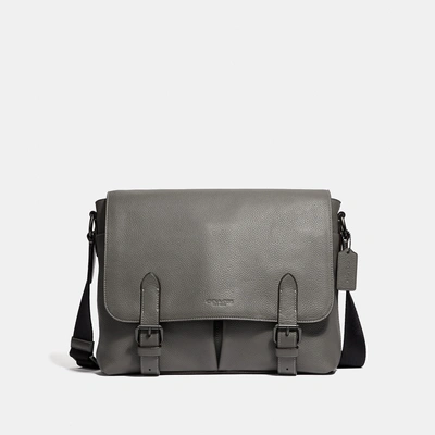 Shop Coach Metropolitan Soft Messenger In Heather Grey/black Antique Nickel