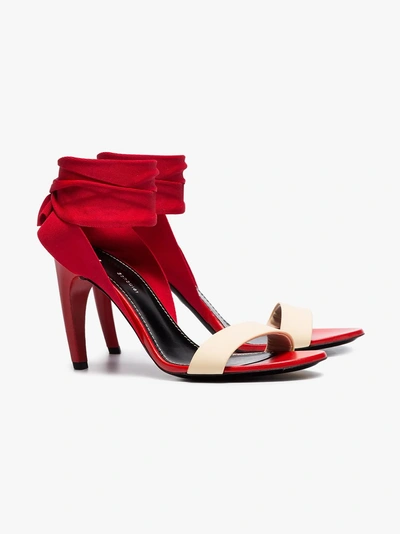 Shop Proenza Schouler Red 90 Ankle Tie Leather Sandals