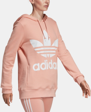 adidas trefoil hoodie dust pink