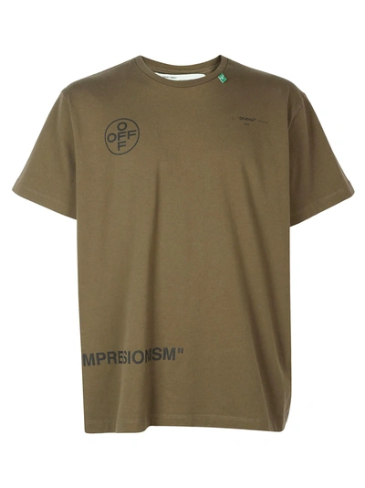 Shop Off-white T-shirt In Military Green