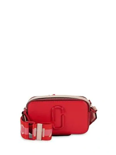Shop Marc Jacobs The Snapshot Dtm Coated Leather Camera Bag In Poppy Red