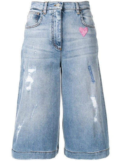 Shop Dolce & Gabbana Distressed Cropped Jeans - Blue