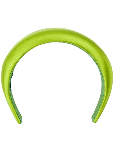 Shop Prada Wide Padded Headband In Green