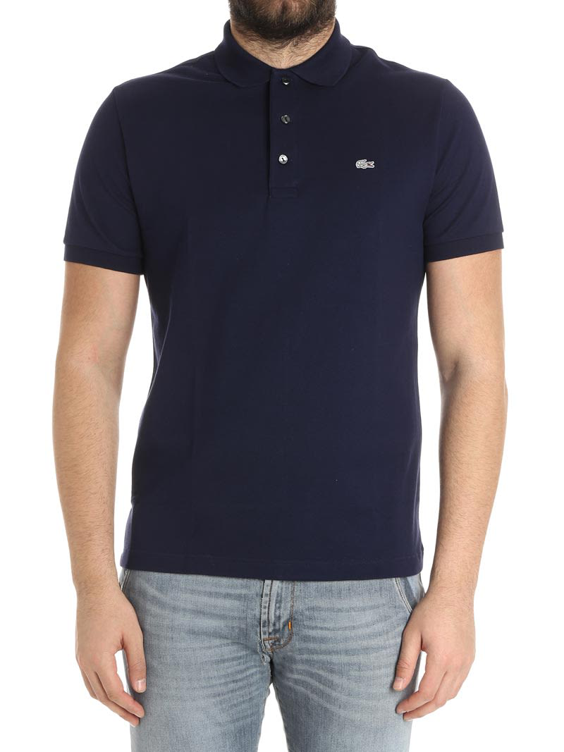 Lacoste Cotton Blend Piqué Polo Shirt In Navy Blue | ModeSens