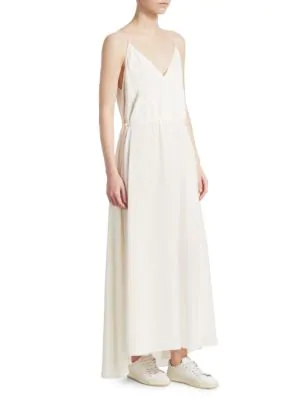 Theory Silk Maxi Dress In Ivory | ModeSens