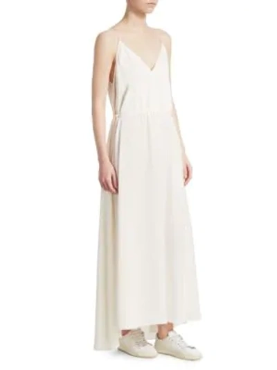 Shop Theory Silk Maxi Dress In Ivory