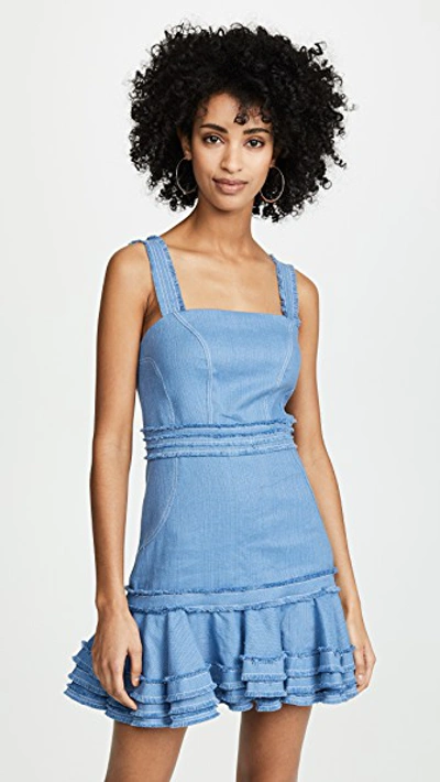 Shop Alexis Judith Dress In Shell Blue Linen