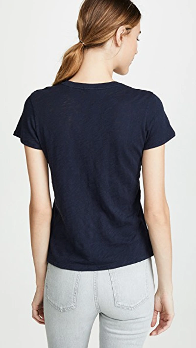 Shop Atm Anthony Thomas Melillo Schoolboy Crew Neck Tee In Midnight