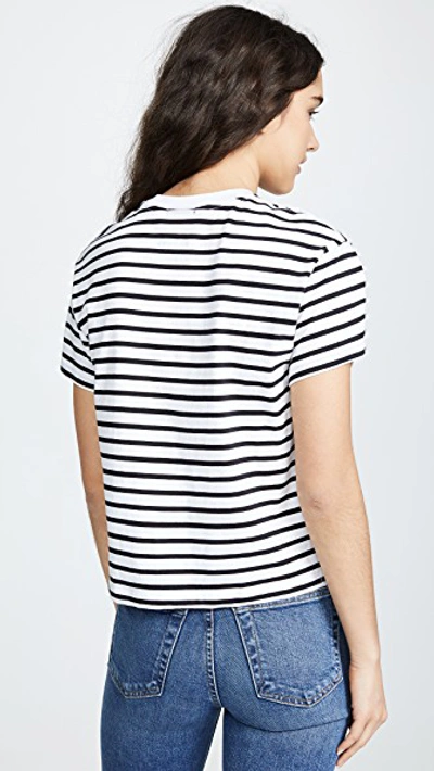 Shop Atm Anthony Thomas Melillo Short Sleeve Stripe Boy Tee In Black/white Stripe