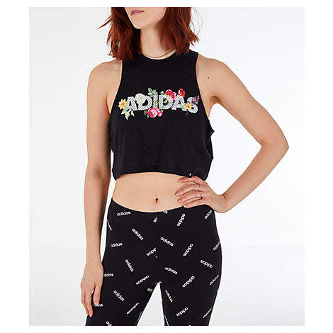 adidas floral crop top