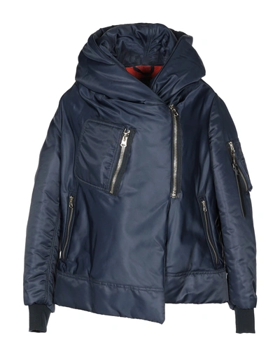 Shop Bacon Synthetic Down Jackets In Dark Blue