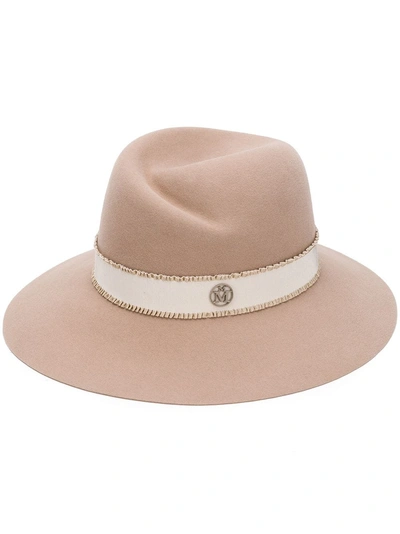 Shop Maison Michel Virginie Fedora Hat - Neutrals