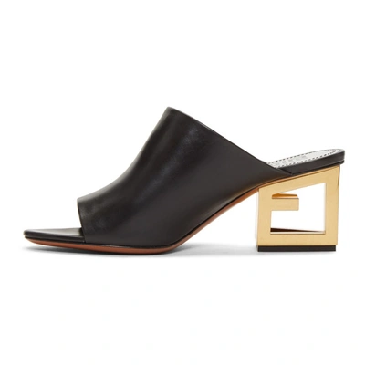 Shop Givenchy Black Triangle Mule Sandals In 001 Black