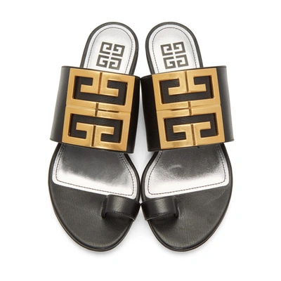 Shop Givenchy Black Toe Ring Sandals