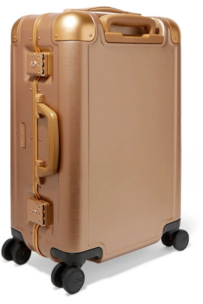 Shop Calpak Jen Atkin Carry-on Metallic Hardshell Suitcase In Gold