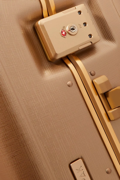Shop Calpak Jen Atkin Carry-on Metallic Hardshell Suitcase In Gold