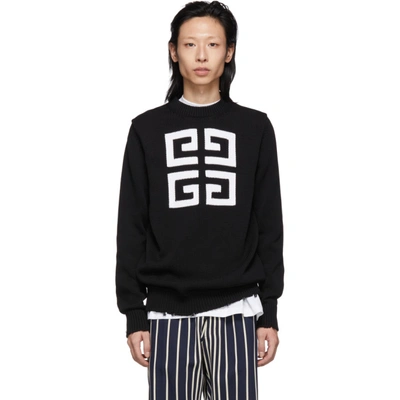 Shop Givenchy Black 4g Sweater In 004 Blk/wht