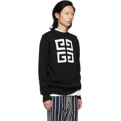 Shop Givenchy Black 4g Sweater In 004 Blk/wht