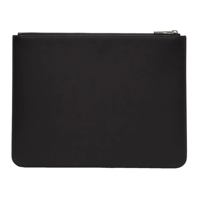 Shop Givenchy Black Large Stencil Logo Zipped Pouch In 004 Blk/wht